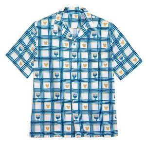 Disney Mickey Icon Hanukkah Woven Button Camp Shirt Small